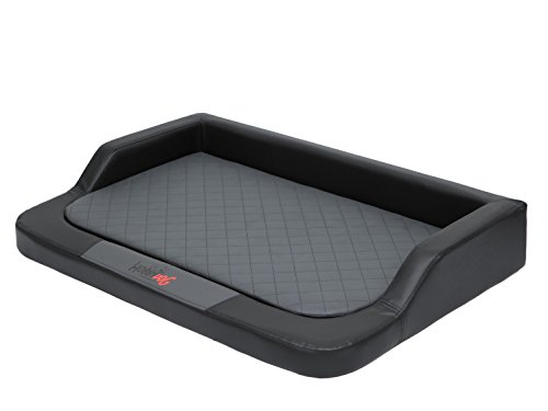 Hobbydog XXL Melczg1 XXL 120 X 80 (R3) Hundebett Medico Lux (Kunstleder) Schwarz - Grau Mit...