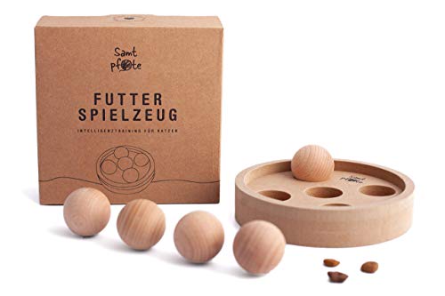 Samtpfote® Futterspielzeug aus Holz - Premium Qualität - interaktives Intelligenzspielzeug für...