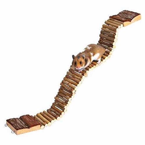 UEETEK Leiter Brücke für Hamster Papagei Vogel Holz Spielzeug 7cm x 55cm