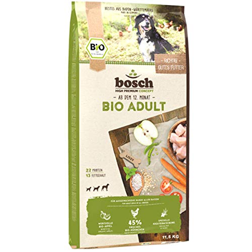 bosch HPC BIO | Adult Hühnchen & Apfel | Hundefutter für ausgewachsene Hunde aller Rassen | 100 %...