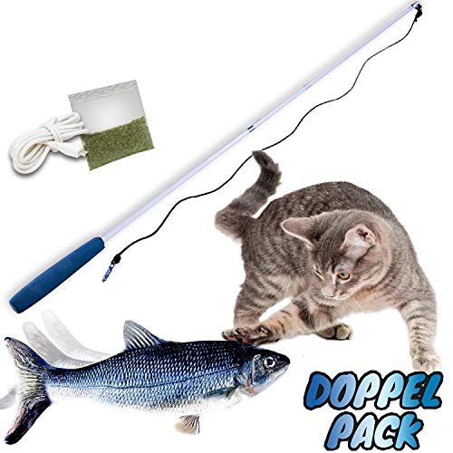 Mediashop Flippity Fish - 2 Stück – elektrisches Katzenspielzeug – Katzenminze -...