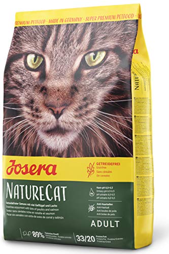 JOSERA NatureCat (1 x 2 kg) | getreidefreies Katzenfutter mit Geflügel und Lachs | Super Premium...