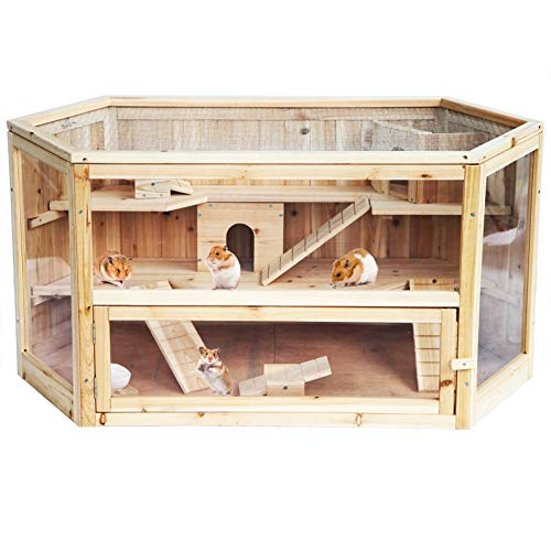 EUGAD 0035HT Hamsterkäfig Massivholz Rattenkäfig Nagerstall Kleintierkäfig Mäusekäfig...