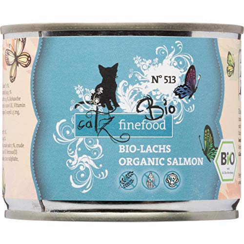 catz finefood Bio Katzenfutter Lachs - N° 513 - Nassfutter für Katzen - 6 x 200 g - Ohne Getreide...