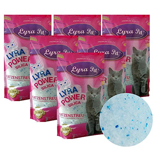 Lyra Pet® 6 x 5 L = 30 L Lyra Power Silikat Katzenstreu Cat staubfrei klumpfrei