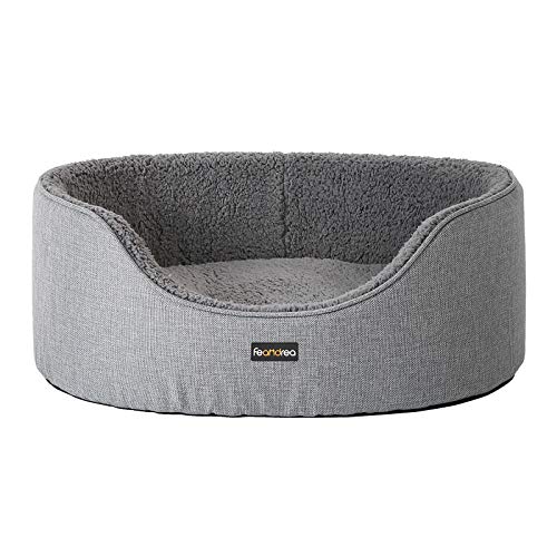 FEANDREA Hundebett, Hundekorb, Wendekissen, waschbar, 92 x 72 x 27 cm, grau PGW33GG