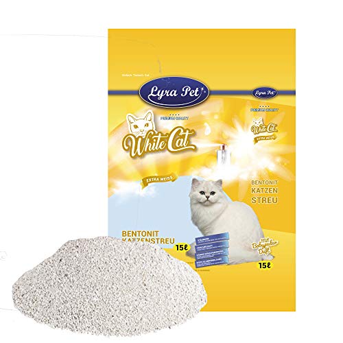 White Cat 2 x 15 L Katzenstreu klumpend mit Babypuderduft Naturprodukt staubarm