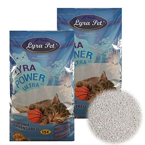 30 Liter LyraPet Cats Power Ultra Excellent Katzenstreu Babypuderduft Klumpstreu