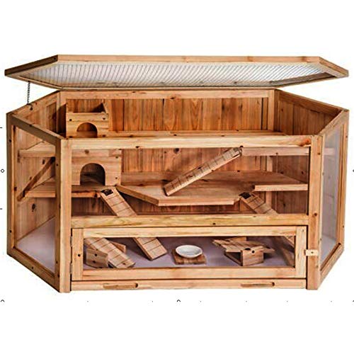 HTI-Line Hamsterkäfig Gino Hamsterkäfig Kleintiervilla Kleintierstall Holzkäfig Nagerstall...
