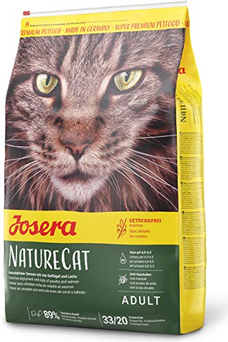 JOSERA NatureCat (1 x 10 kg) | getreidefreies Katzenfutter mit Geflügel und Lachs | Super Premium...