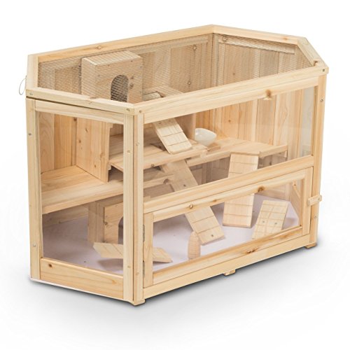 Timbo Kleintierstall Meerschweinchenstall MATS aus Holz, 90x55x55 cm, Hamsterkäfig, Nagerkäfig