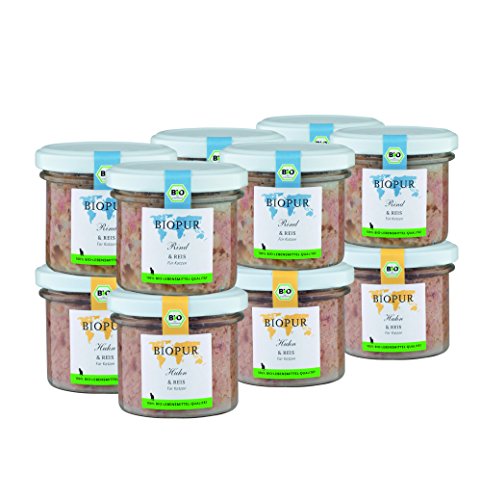 BIOPUR Bio Katzenfutter Gemischtes Sortiment 12x100g für Katzen