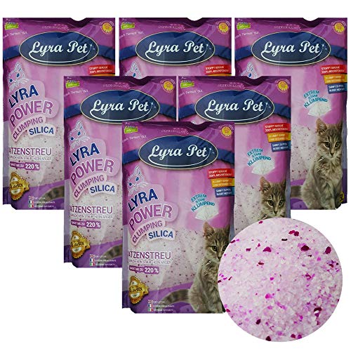 Lyra Pet® 6 x 5 L = 30 L Lyra Power Silikat Cat klumpend Katzenstreu neutralisierend
