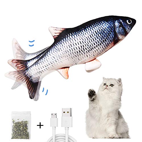 AnCoSoo Elektrisch Spielzeug Fisch, Katzenminze Fischspielzeug für Katze, interaktives...