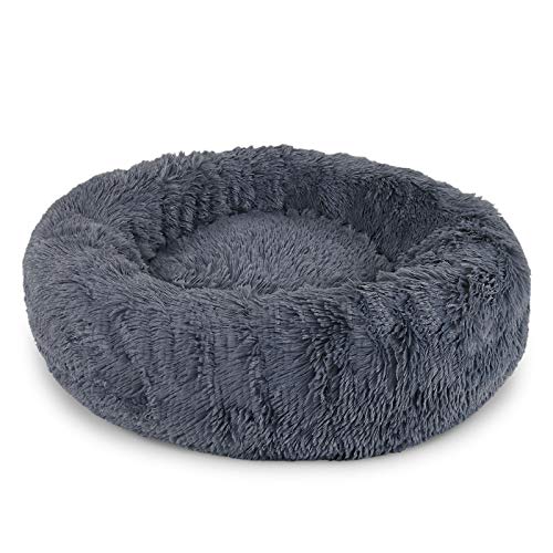 lionto by dibea DB00388 Hundebett rund Hundekissen Hundesofa Katzenbett Donut dunkelgrau 120 cm Ø,...