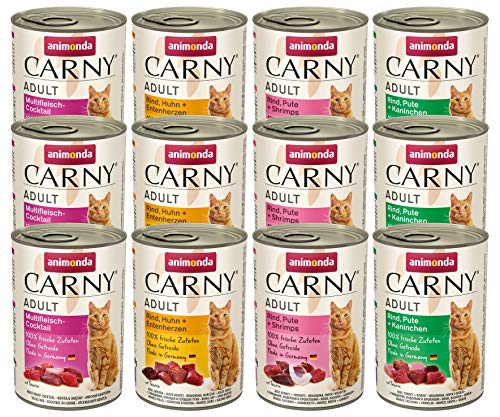 animonda Carny Adult Katzenfutter, Nassfutter für ausgewachsene Katzen, Mix 2, 12 x 400 g